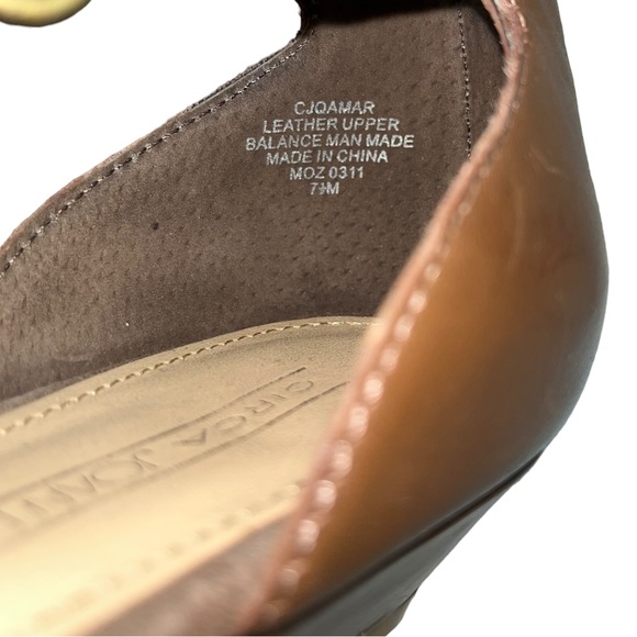 New Joan David Suede Crisscross Strap Wedge Heel Sandals 7.5 Light Brown - Picture 5 of 14